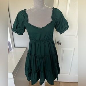 Elegant Green Ruffle Dress